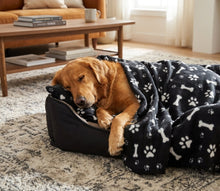 Load image into Gallery viewer, Soft Fleece Bone &amp; Paw Print Dog Blanket (2 Colours)