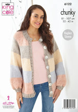 Load image into Gallery viewer, King Cole 6122 Chunky Knitting Pattern Ladies Cardigans in 2 Styles