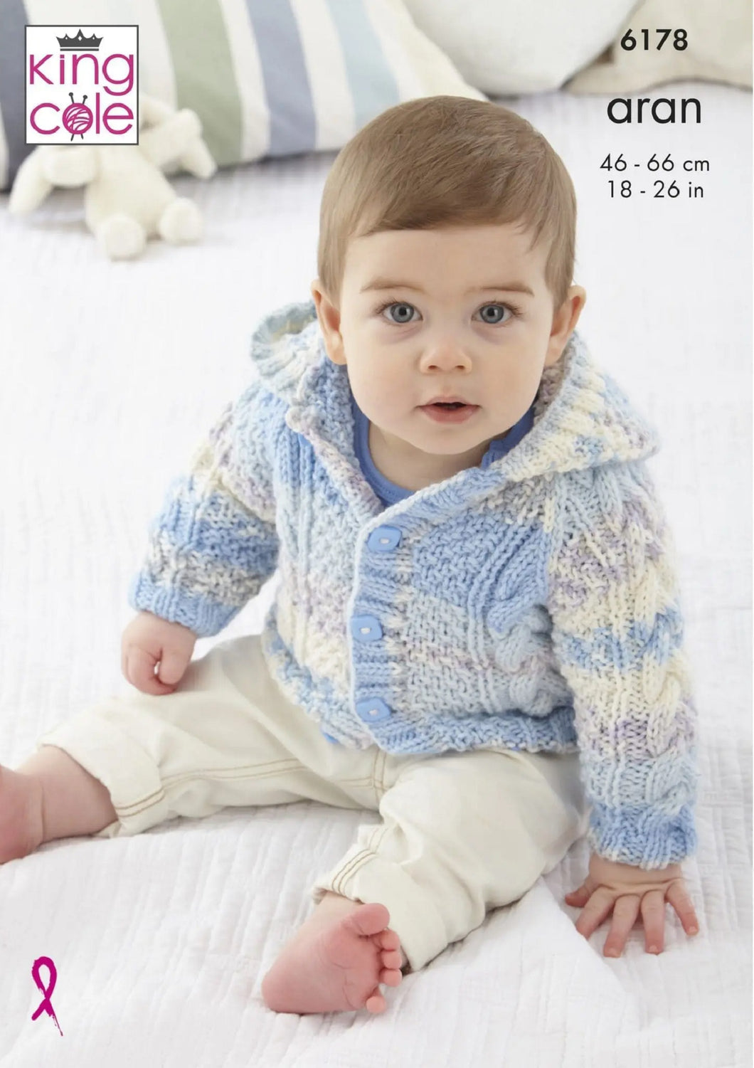 King Cole Knitting Pattern Cosy Aran Hat & Cardigans 6178