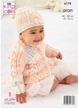 Load image into Gallery viewer, King Cole Knitting Pattern Cosy Aran Hat &amp; Cardigans 6178