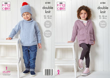 Load image into Gallery viewer, King Cole Double Knitting Pattern 6184 Kids Sweater, Hat &amp; Cardigan
