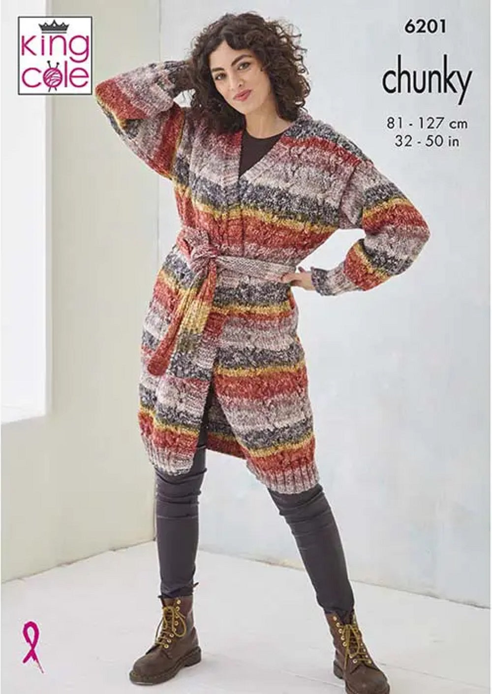 King Cole Knitting Pattern for Women’s Chunky Jacket & Waistcoat (6201)