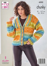 Load image into Gallery viewer, King Cole Knitting Pattern for Women’s Chunky Short Jacket &amp; Waistcoat (6202)