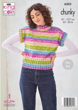 Load image into Gallery viewer, King Cole Knitting Pattern for Women’s Chunky Sweater &amp; Slipover (6203)