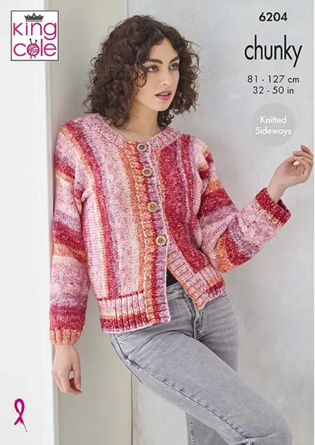 King Cole Knitting Pattern for Women’s Chunky Sweater & Jacket (6204)