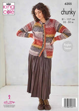 Load image into Gallery viewer, King Cole Knitting Pattern for Women’s Chunky Sweater &amp; Cardigan (6205)