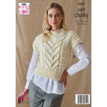 Load image into Gallery viewer, King Cole Knitting Pattern Women's Super Chunky Sweater and Slipover (6207)