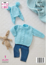Load image into Gallery viewer, King Cole Double Knitting Pattern - Baby Mittens, Sweater Sleeping Bag &amp; Hat 6214