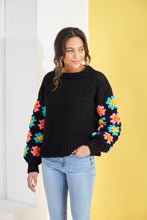 Load image into Gallery viewer, King Cole Chunky Knitting Pattern Ladies Roll Neck &amp; Crew Neck Granny Square Jumpers (6228)