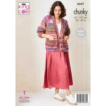 Load image into Gallery viewer, King Cole Knitting Pattern Womens Chunky Sweater &amp; Cardigan (6247)
