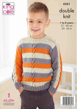 Load image into Gallery viewer, King Cole Knitting Pattern Kids Cable Double Knit Sweaters (6261)