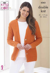 King Cole Ladies Dropped Shoulder & Raglan Sleeve DK Knitting Pattern 6263