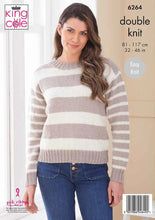 Load image into Gallery viewer, Women’s Raglan &amp; Coloured Sweater Knitting Pattern King Cole 6264