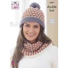 Load image into Gallery viewer, King Cole Easy Knit Knitting Pattern Womans Hat, Scarf &amp; Cowl 6267