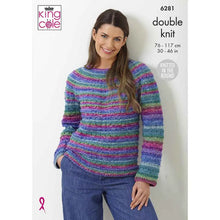Load image into Gallery viewer, King Cole 6281 Knitting Pattern Womens Double Knit Sweaters Knit in the Round