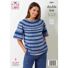Load image into Gallery viewer, King Cole 6281 Knitting Pattern Womens Double Knit Sweaters Knit in the Round