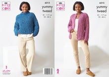 Load image into Gallery viewer, King Cole Knitting Pattern Ladies Yummy Tweed Sweater &amp; Cardigan 6315