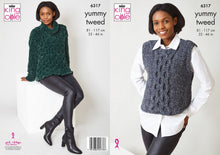 Load image into Gallery viewer, King Cole Knitting Pattern Ladies Cable Sweater &amp; Tank Top 6317