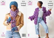 Load image into Gallery viewer, King Cole Knitting Pattern Ladies Soft Cardigan, Scarf, Hat &amp; Handwarmers 6318