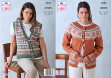 Load image into Gallery viewer, King Cole Ladies Knitting Pattern Aran Cardigan &amp; Waistcoat 6345