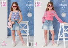 Load image into Gallery viewer, King Cole Girls Double Knitting Pattern Cardigan &amp; Strappy Top Easy Knit 6348