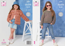 Load image into Gallery viewer, King Cole Girls Double Knitting Pattern Cardigan &amp; Sweater Easy Knit 6349