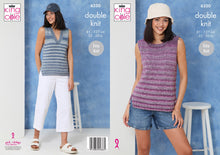 Load image into Gallery viewer, King Cole Ladies Knitting Pattern Double Knit V-Neck &amp; Round Neck Tops 6350