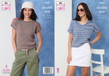 Load image into Gallery viewer, King Cole Ladies Knitting Pattern Double Knit V-Neck &amp; Boat Neck Tops 6352