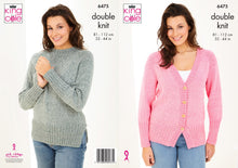 Load image into Gallery viewer, King Cole Double Knitting Pattern - Ladies Cardigan &amp; Sweater (6475)