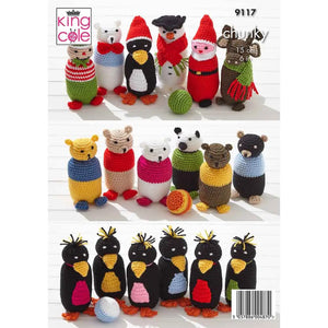 King Cole Crochet Pattern Chunky Indoor Skittles (9117)