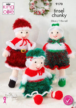 Load image into Gallery viewer, King Cole Double Knitting Pattern Christmas Mrs Santa Clause Dolls in 3 Designs (9170)