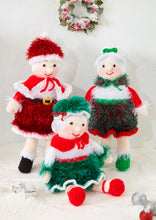 Load image into Gallery viewer, King Cole Double Knitting Pattern Christmas Mrs Santa Clause Dolls in 3 Designs (9170)