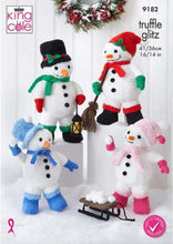Load image into Gallery viewer, King Cole Knitting Pattern Christmas Seasonal Snowmen 9182