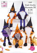 Load image into Gallery viewer, King Cole Knitting Pattern Small &amp; Large Halloween Gonks (9187)