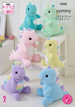Load image into Gallery viewer, King Cole Knitting Pattern for Small &amp; Large Dinosaur Stuffed Toys 9202