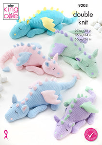 King Cole Knitting Pattern Sleeping Dragon Toys 9203