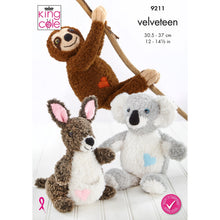 Load image into Gallery viewer, King Cole Knitting Pattern for Koala, Sloth &amp; Kangaroo Toys 9211