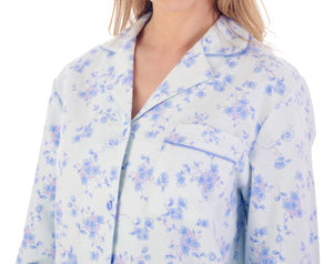 Slenderella Ladies Brushed Cotton Floral Tailored Pyjamas (3 Colours)