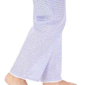 Slenderella Ladies Gingham & Flower Cotton Pyjamas (2 Colours)