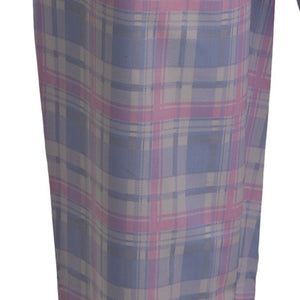 Slenderella Ladies Tartan Pyjamas - Jersey Top & Checked Bottoms (Blue or Pink)