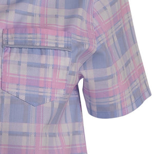 Slenderella Ladies Tartan Pyjamas - Button Top & Trouser Bottoms (Blue or Pink)