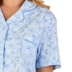Slenderella Ladies Floral Meadow Jersey Pyjamas Set (3 Colours)