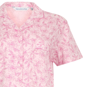 Slenderella Ladies Floral Meadow Jersey Pyjamas Set (3 Colours)