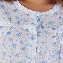 Load image into Gallery viewer, Slenderella Ladies Floral Pyjamas Set with Lace Trim (Blue or Pink)