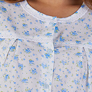 Slenderella Ladies Floral Pyjamas Set with Lace Trim (Blue or Pink)