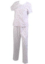 Load image into Gallery viewer, Slenderella Ladies Floral Pyjamas Set with Lace Trim (Blue or Pink)