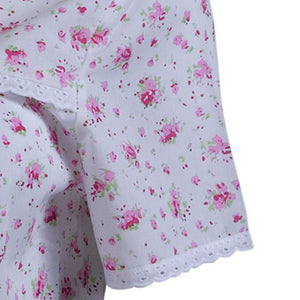 Slenderella Ladies Floral Pyjamas Set with Lace Trim (Blue or Pink)