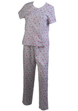 Load image into Gallery viewer, Slenderella Ladies Floral Pyjamas Set with Lace Trim (Blue or Pink)