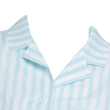 Load image into Gallery viewer, Slenderella Ladies Striped Button Up Top &amp; Trouser Bottoms Pyjamas Set (Mint or Pink)