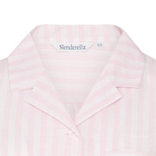 Load image into Gallery viewer, Slenderella Ladies Striped Button Up Top &amp; Trouser Bottoms Pyjamas Set (Mint or Pink)